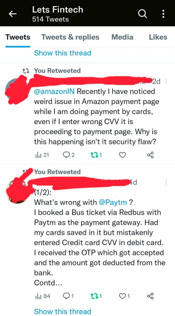 Amazon CVV Fraud, Redbus CVV Fraud, Paytm CVV Fraud