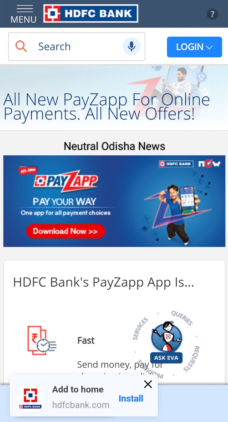 HDFC Bank’s PayZapp App