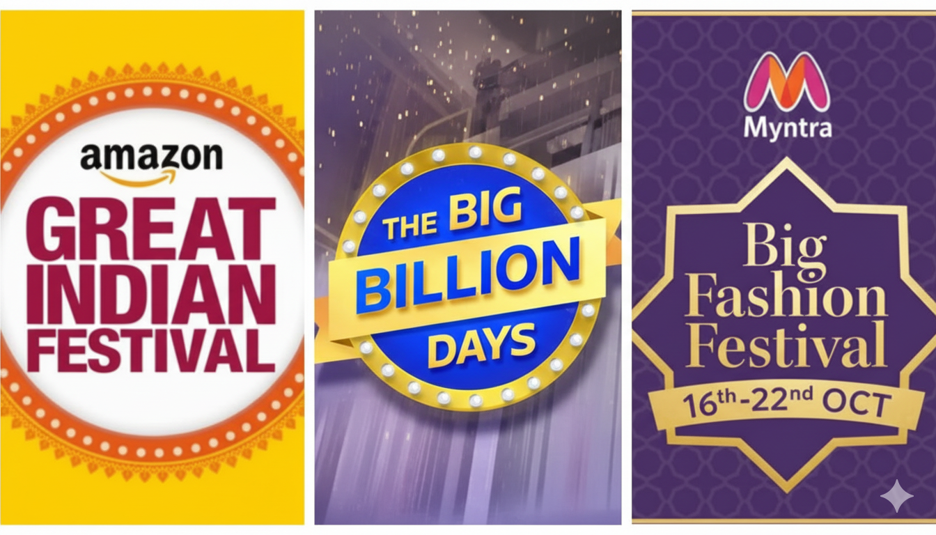 E-commerce giants like Flipkart, Amazon, and Myntra participate in this